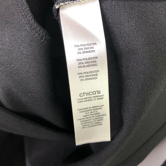 Weekend by Chico's Full Zip Ponte Knit Sweater Jacket Black Gray Size Medium - Picture 6 of 7